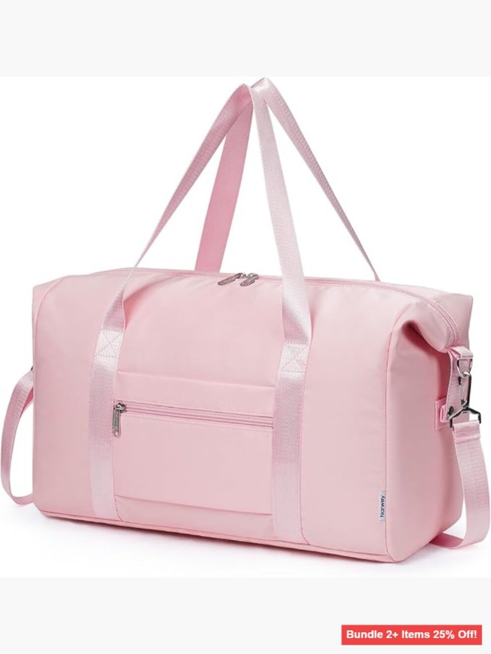 25L Travel Duffel Bag with Trolley Sleeve, Water-Resistant Nylon Weekender